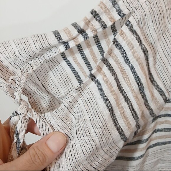 Talbots 100% Linen Stripe V Neck Top - Picture 8 of 9